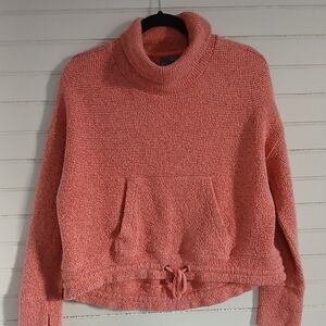 Sweaty Betty Medium Boucle Funnel Neck Cropped Sweatshirt Kangaroo Pocket